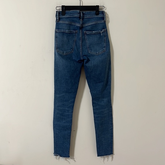 Agolde Dark Wash Distressed Sophie Skinny High Rise Denim Jeans Size 25 - Picture 6 of 11